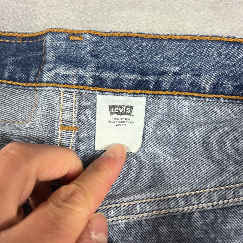 Levis 501 Jeans Mens 40x30 Blue Denim Straight Leg Button Fly Vintage 2002 Y2K - Picture 4 of 14